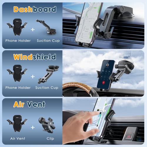 IPOW-Phone-Mount-for-Car-Auto-Retractable-Clamp-Bumpy-Roads-Friendly-Hands-Free-Cell-Phone-Holder-Car-Fit-for-Dashboard-Windshield-Vent-Compatible-with-iPhone-14-13-12-Pro-Max-Galaxy-S20-All-Phones