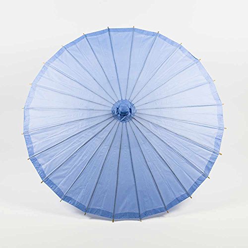 Quasimoon PaperLanternStore.com 32 Inch Serenity Blue Paper Parasol Umbrella for Weddings and Parties