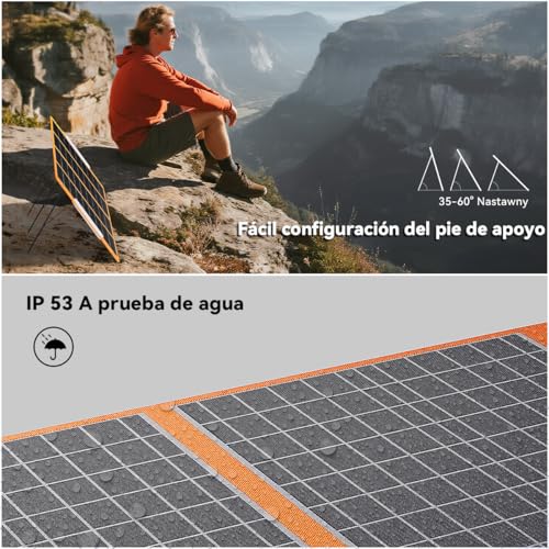 Módulo monocristalino portátil y panel solar plegable 100W 18V para caravanas 5
