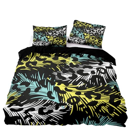 Housse de couette 90x190 léopard et parure de lit microfibre
