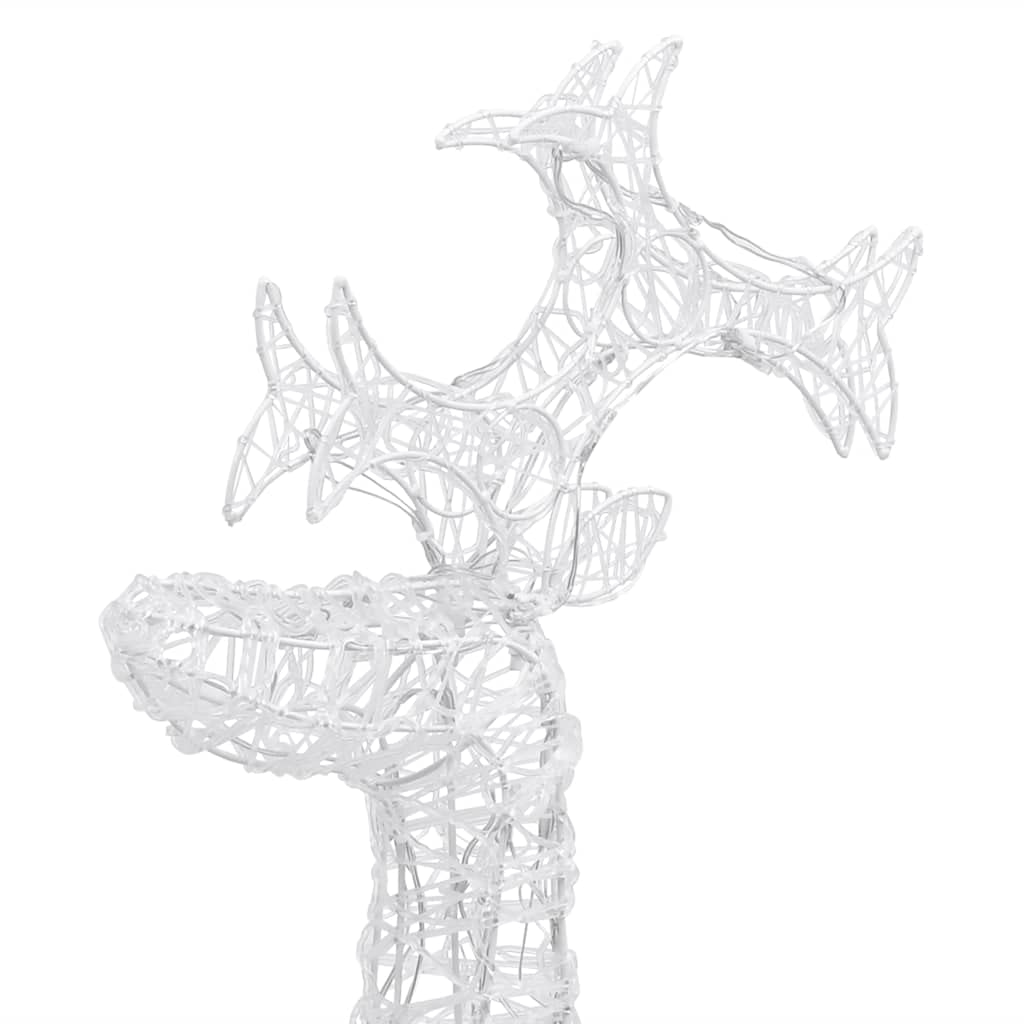 3er Set Rentier Weihnachtsdekoration Acryl, LED Weihnachtsbeleuchtung für Garten & Innenbereich, 39,4 Zoll Leuchtfiguren, Kaltweißes Licht mit 8 Leuchtmodi