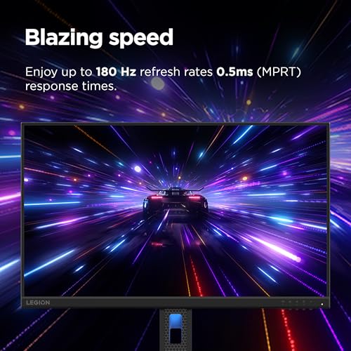 Image of Lenovo Legion R24e | 24 inch (60.9cm) FHD 180Hz Gaming Monitor | 0.5ms, AMD FreeSync, 99% sRGB, 1xHDMI 2.1 TMDS, 1xDP 1.4| Tilt, Swivel, Pivot, Height Adjust | Black | 67CCGAC4IN