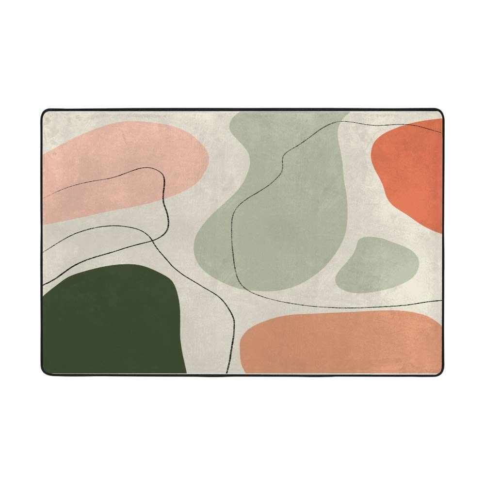 Tapis de sol lavable facile à nettoyer grand format motif fleurs