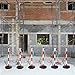 Konohan 6 Pack 34 Inch Parking Cone Delineators Post Traffic Cone Plastic Stanchion Set Stands Parking Barrier with Base 6.6 ft Chain S Hooks Reflective Collar (Red,White)