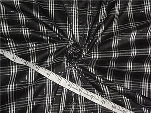 Soie Dupioni noir et argenté en lurex pour tenues de soirée chic