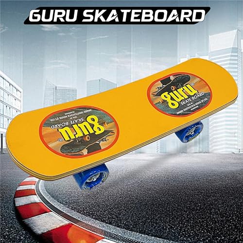 Image of GURU Skateboard, Wooden Non-Slip Skateboard for Kids, Adult, Casterboard /Skate Board /Hoverboard /Longboard for Beginners, Learners, Training Purpose for All Age Group
