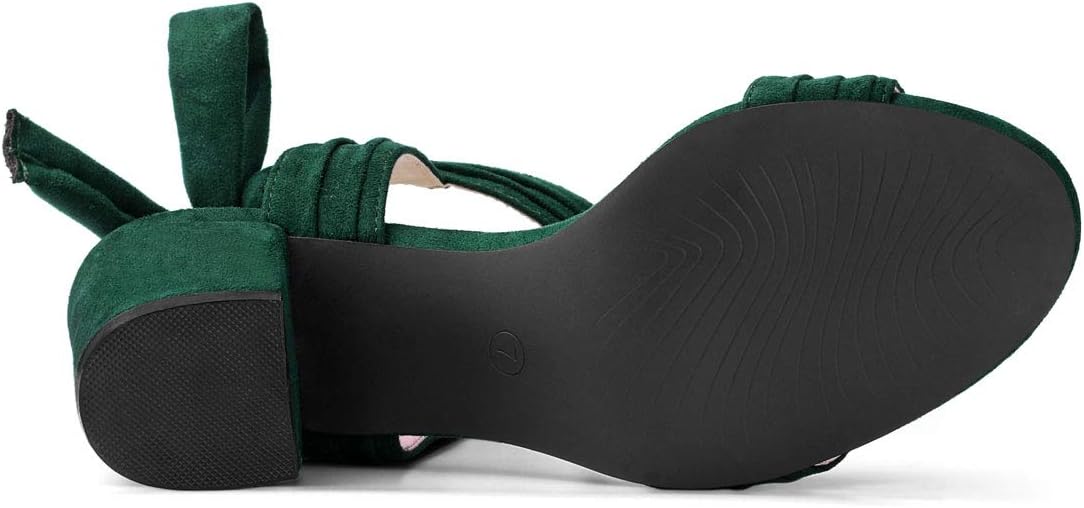 Allegra K Women's Open Toe Ankle Tie Back Block Heels Sandals - Image 5