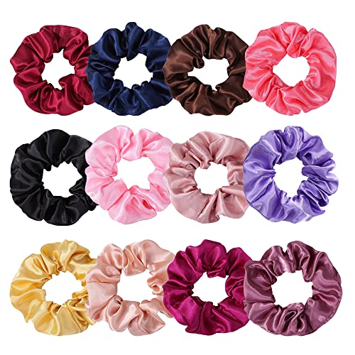 XHNFCU 12 Pcs Elastic Hair Bands Frizz Prevention Hair Tie