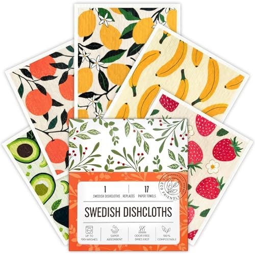 Swedish Dishcloths for Kitchen, Swedish Dish Cloths 5 Pack, Super...