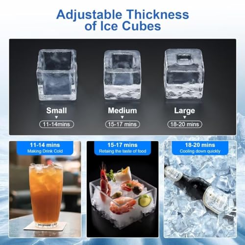 Image of Kismile Commercial Ice Maker, 200 lbs /Day Freestanding Ice Cube Maker