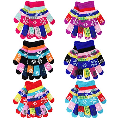 Falari Wholesale Kids Children Winter Knitted Magic Stretch Gloves School Gifts