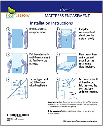King Mattress Protector Bedbug Waterproof Zippered Encasement Hypoallergenic Premium Quality Cover Protects Against Dust Mites Allergens - Thumbnail 7