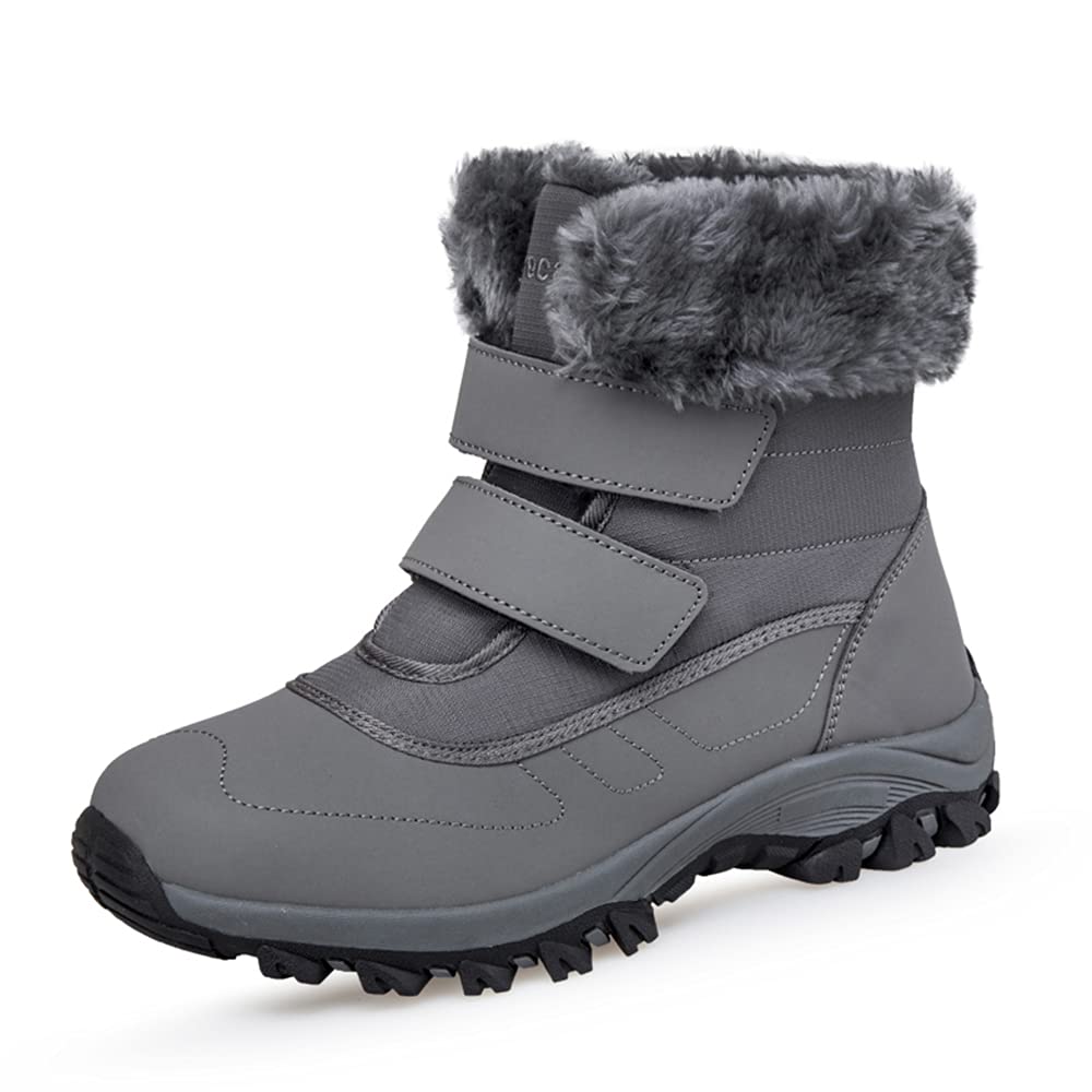DRECAGEWinter Ankle Snow Boots with Warm Fur Lining Waterproof Women Warm Hiking Booties Anti Slip Shoes