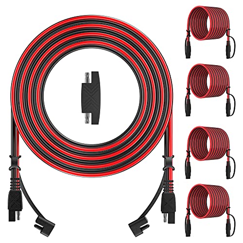 Oymsae 12Feet Sae To Sae Extension Cable Quick Disconnect Connector 16Awg, For Automotive Solar Panel Extension Cable Plug(12Ft(16Awg)) Pack Of 4 #TOP10