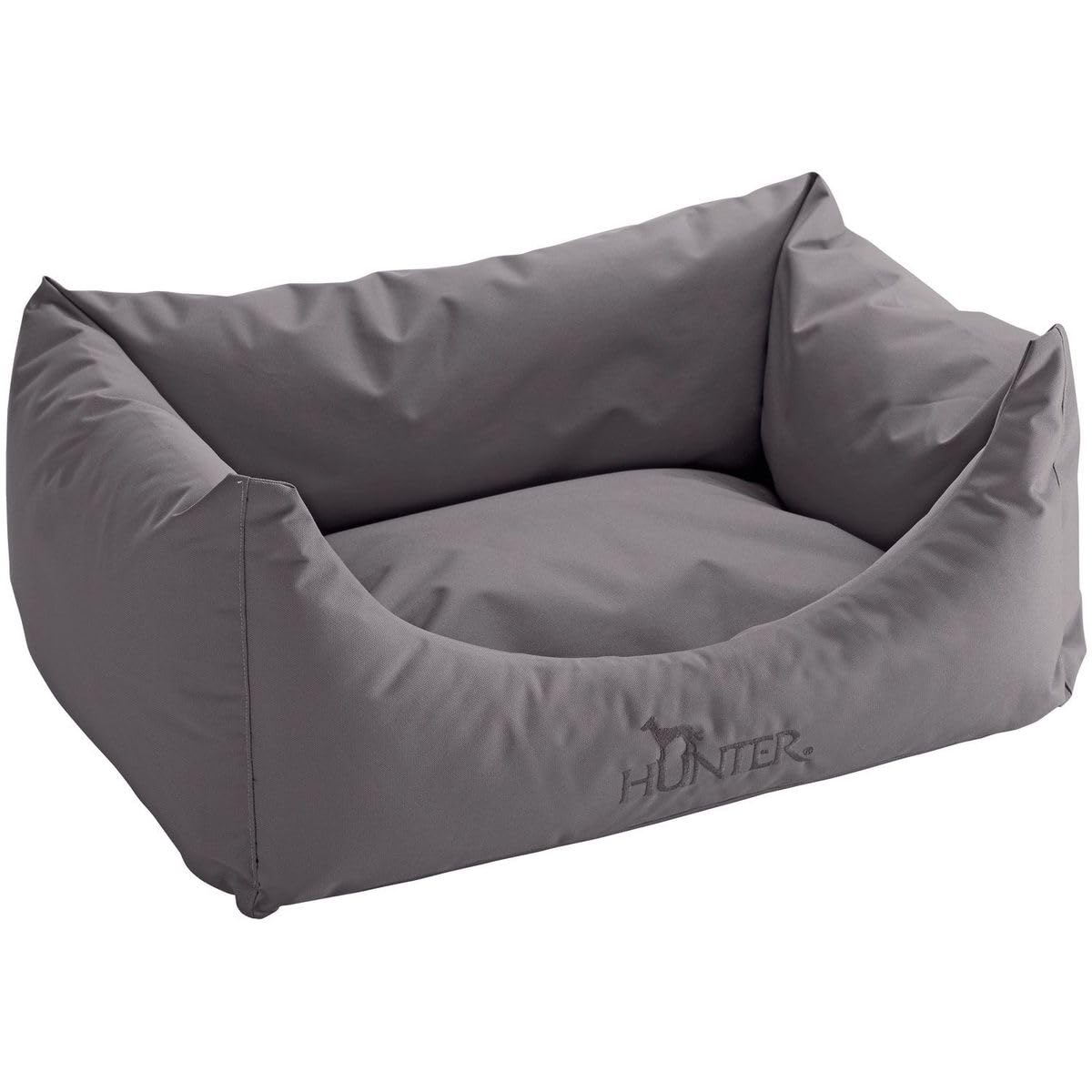 HUNTER Hundesofa GENT ANTIBAKTERIELL, In- und Outdoorgebrauch, textilveredelt, wasser- & schmutzabweisend, antibakteriell, bauschig, hoher Rand, Bezug waschbar, Farbe: grau, Farbe: M
