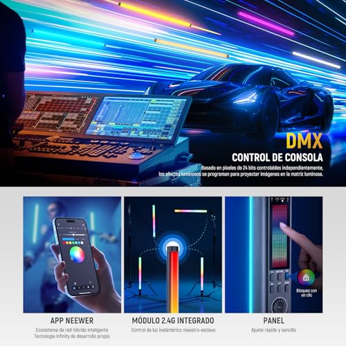Tubo Luz RGB 30W NEEWER TL90C con Efectos Píxel y Temperatura 2500-10000K 7
