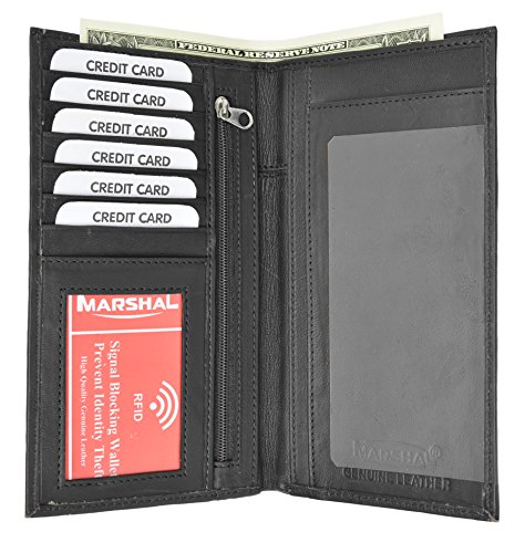 RFID Blocking Soft Leather Sim Checkbook Organizer ID Credit Card Holder Wallet