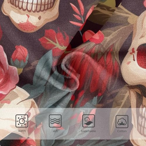 Toddler Girl Briefs, Funny Skulls Red Flowers Cotton Underwear Girls, 2–8 Years3