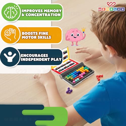 Image of Wembley Brain Puzzle Game for Kids 7-14 Years | 3D Logic & Mind Puzzle Toy for Boys & Girls | 120 Challenges Brain Teaser | Travel Friendly Indoor Game | Birthday Gift