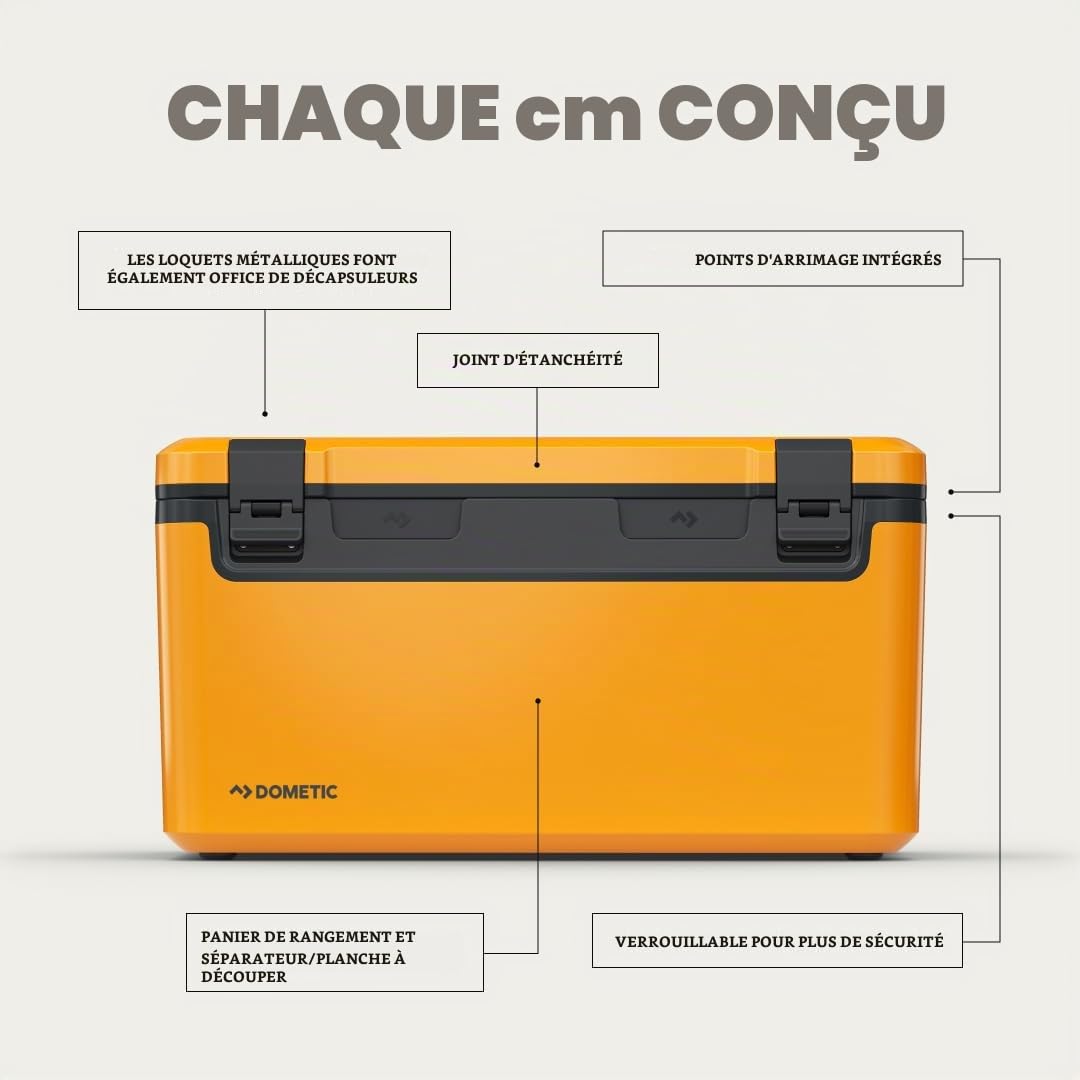 Dometic Recon Hardside - Glacière Rigide Isotherme - Thermobox Portable avec Robinet d'eau pour la Voiture, Excursions ou Le Camping