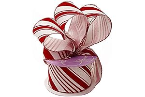 Red and White Christmas Candy Cane Ribbon