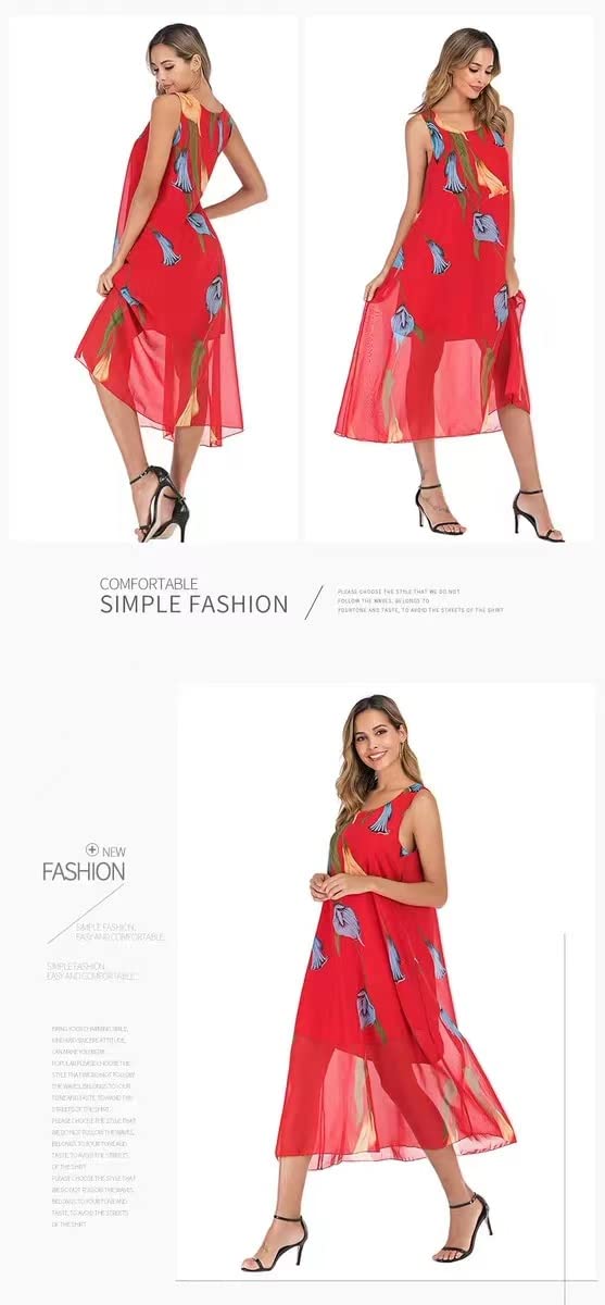 Vestito Abito in Chiffon Maxi Abiti per Le Donne Vestiti da Donna Estate per Donna Casual Sexy Abiti da Floreale Floreale