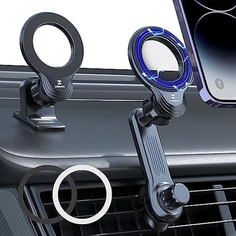 ZEEHOO Compatible with MagSafe Car Mount, Magnetic Phone Holder for Car [12 Strongest Magnets], Magnetic Car Vent Phone Mount [Non-Blocking&360 Rotation] for iPhone 15 14 13 12 Pro Max Mini Cover