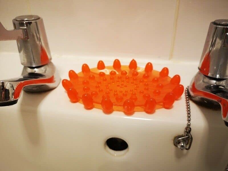 EliteKoopers 1Pcs Orange Small Balls Design Soap Dish Drain Tray Dish Holder Container Soap Box for Bathroom, Shower