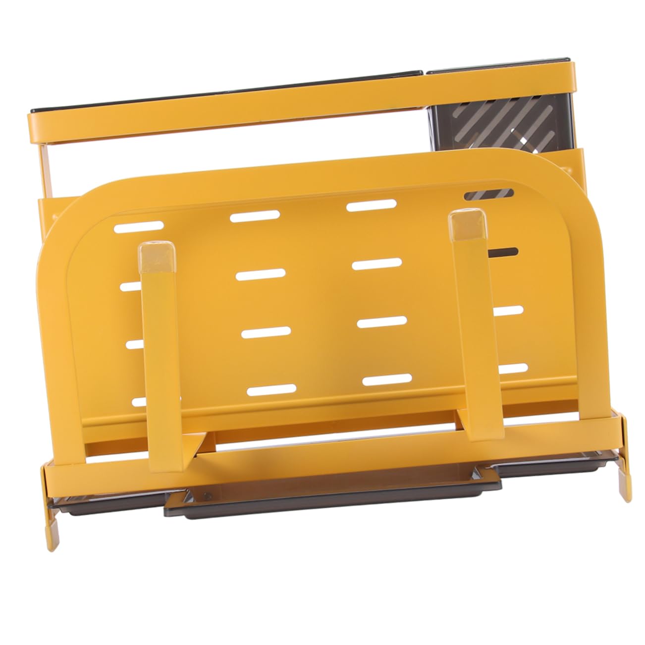 SOLUSTRE 1Pc Multifunctional Cutting Board Rack Utensil Holder Yellow Space Saving Organizer for Kitchen Restaurant and Parties Slip Design for Secure Storage and Easy Cleaning