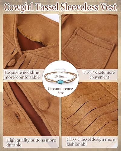 Disfraz cowboy western marrón para niñas y niños miniatura 5