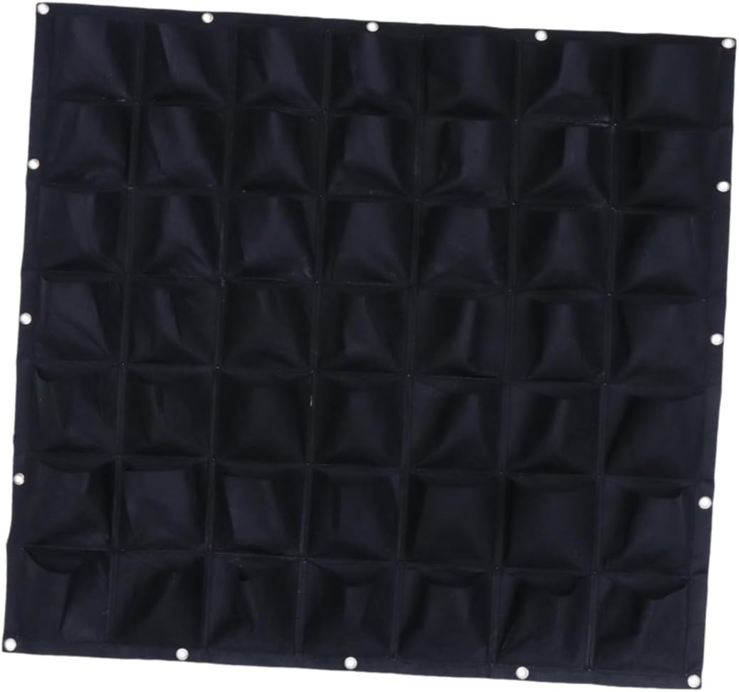 Wall Hanging Plant Grow Bag Nursery Bag 49 Pockets, Vertical Felt Plant Container for Outdoor Balcony Garden Growing and Green Wall Cultivation (Black)