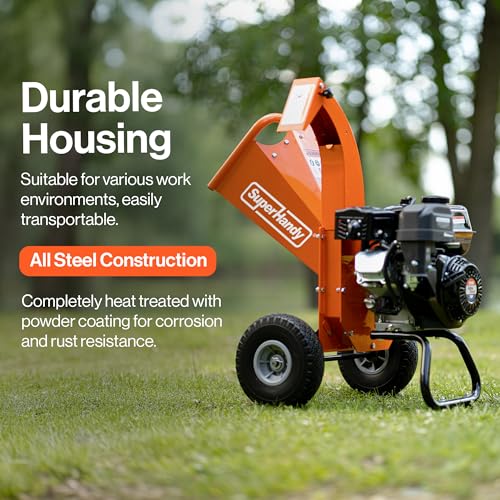 Image of SuperHandy Mini Wood Chipper Shredder Mulcher Heavy Duty 7HP Compact Design 3 inch Inch Max Capacity