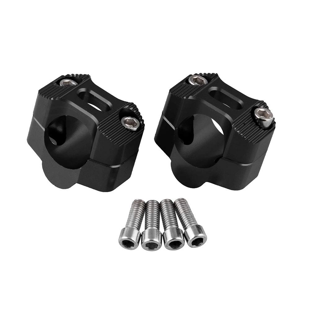 CYSKY Risers de guidon de moto 1 1/8 pouce 28mm Universal Handle Bars Mount Clamp Fit pour la plupart des motos, Dirt Bike, VTT （Noir）