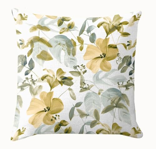 Image of Casableu Cobano Decorative Throw Cushion Cover, 16 x 16 Inch, Floral Pattern, Floral Pillow Covers, 40.64 x 40.64 cm, Set of 2