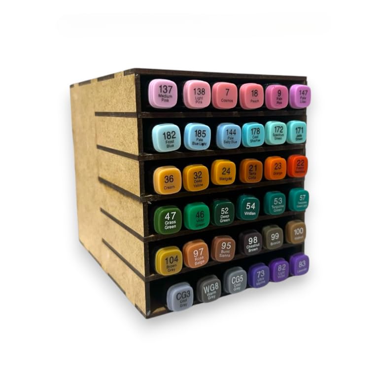 Organizador de canetas Touch Estojo para canetas em MDF - Com capacidade para 36, 60 e 120 canetas (36)