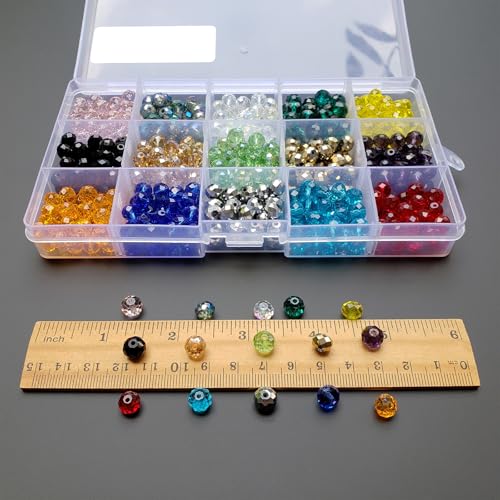 Image of 8mm Rondelle Glass Beads for Jewelry Making, Faceted Briolette Crystal Spacer Beads for Bracelets Necklaces Earring, 495pcs