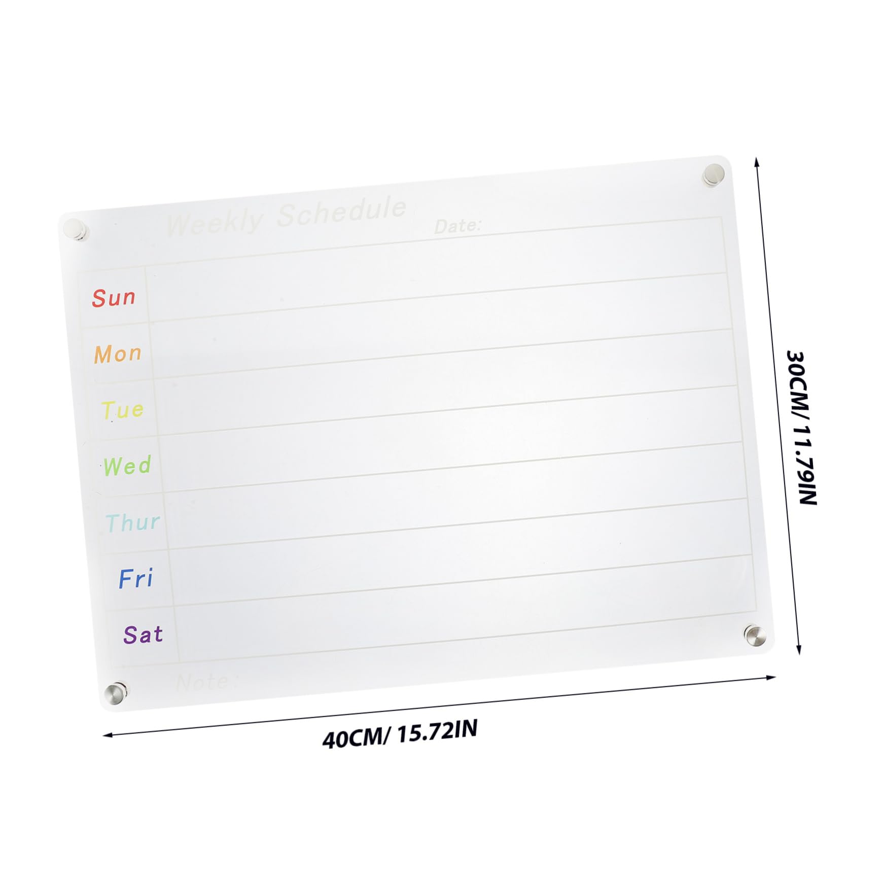 Calendario Junta De Planificación Semanal Transparente Pizarra De Borrado Seco Acrílica Para Pared Tablero Magnético Para Listas De Oficina