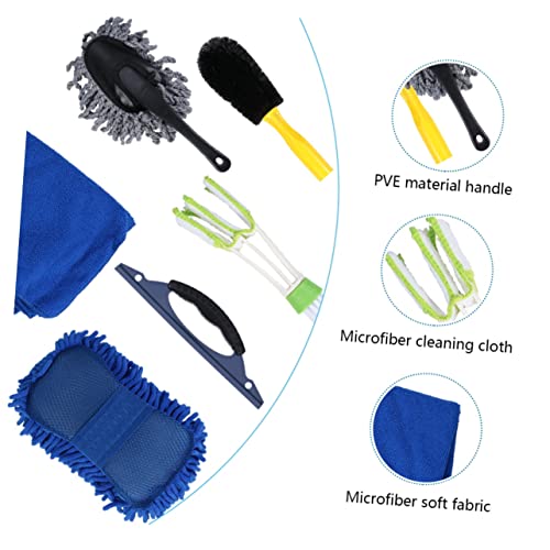 SUPVOX 1 Conjunto De Sete Peças De Produtos De Limpeza Para Lavagem De Carros Kit De Ferramentas Par
