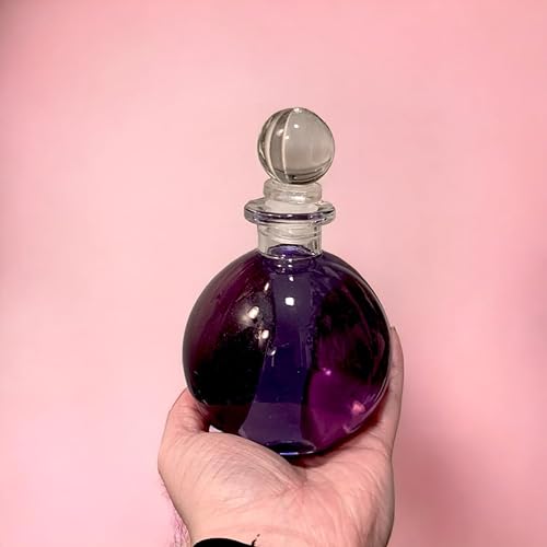 Nakpunar Botella esférica de vidrio transparente con tapón de botella de vidrio