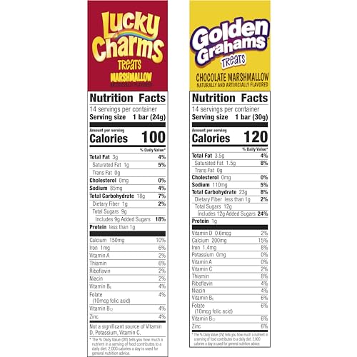 Image of Golden Grahams Lucky Charms Breakfast Cereal Treat Bars Variety Pack, 28 ct (Pack of 2)