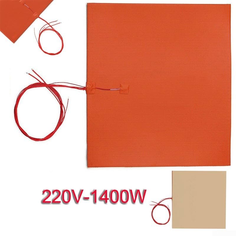 Heizmatte aus Silikon, schnell heizend, 350 x 350 mm, 220 V, 1400 W, für Druckerbett