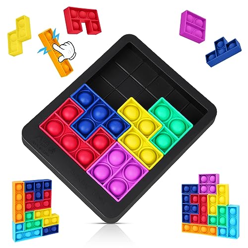 Ainiv Pop Push It Fidget Toy, Colorato Silicone Spremere Pop Bubble Giocattoli...