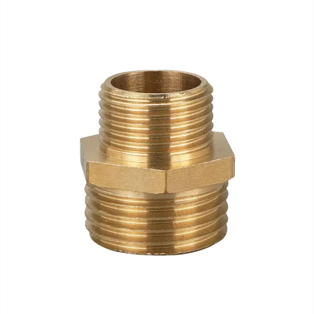 Accesorio de boquilla hexagonal para tubería de latón, adaptador de acoplamiento rápido de 1/8, 1/4, 3/8, 1/2, 3/4, 1, rosca macho a macho, conector para agua, aceite y gas, 3l8 a 1l2, 10 piezas