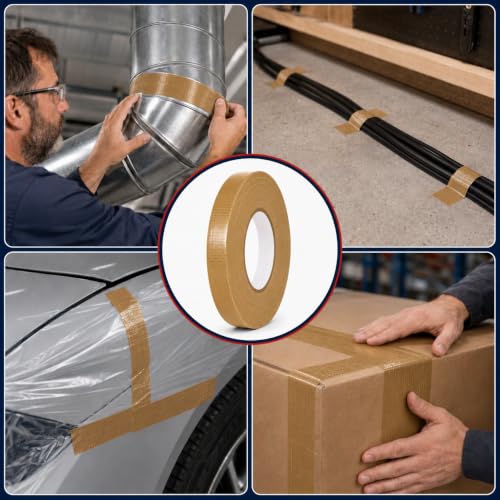 Image of GGR Supplies CDT-36 Industrial Grade Cloth Duct Tape, Tan Beige 3 /4 Inch x 60 Yards, Waterproof UV Resistant Heavy Duty, Clean Removal with No Sticky Residue for Repairs, Packaging, and Bundling
