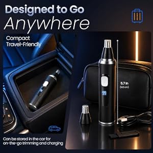 MDMSXXDD Ear and Nose Hair Trimmer for Men & Women, 2026 Painless USB Rechargeable Eyebrow & Facial & Nose Hair Trimmer Clipper with LED Display for Easy Cleansing Travel Size (Black) — photo 6 of 6