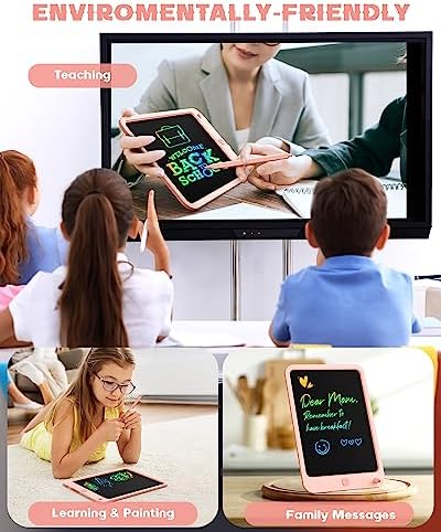 bravokids Kids Toys LCD Writing Tablet, 10 Inch Drawing Tablet Doodle Board, Writing Board Drawing Board, Toddler Toys for 3 4 5 6 7 8 Years Old Girls Boys (Pink) 6 5198k0mlBoL. AC