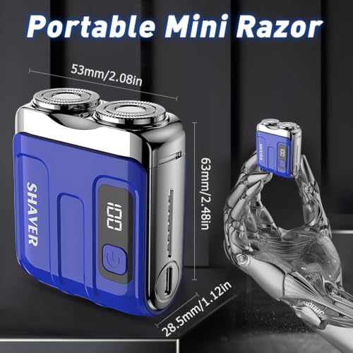 Image of Portable Mini Mens Electric Shaver Compact Dual Head Shaver, Black | 2026 New Mini Electric Razor Compact Dual Head Shaver, Portable Electric Shaver for Men