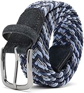 Fabio Valenti Men's Stretch Belt,Woven Braided Web Belt 1 3/8 for Golf Casual Pants Shirts Jeans