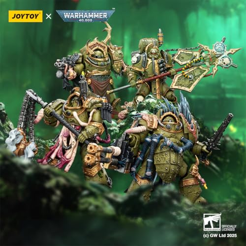 Image of JOYTOY Death Guard Warhammer 40k 1 /18 Action Figure Death Guard Blightlord Terminator 4PCS Collectible Gifts,Toys for Kids 15+ and Adults 4.8-inch