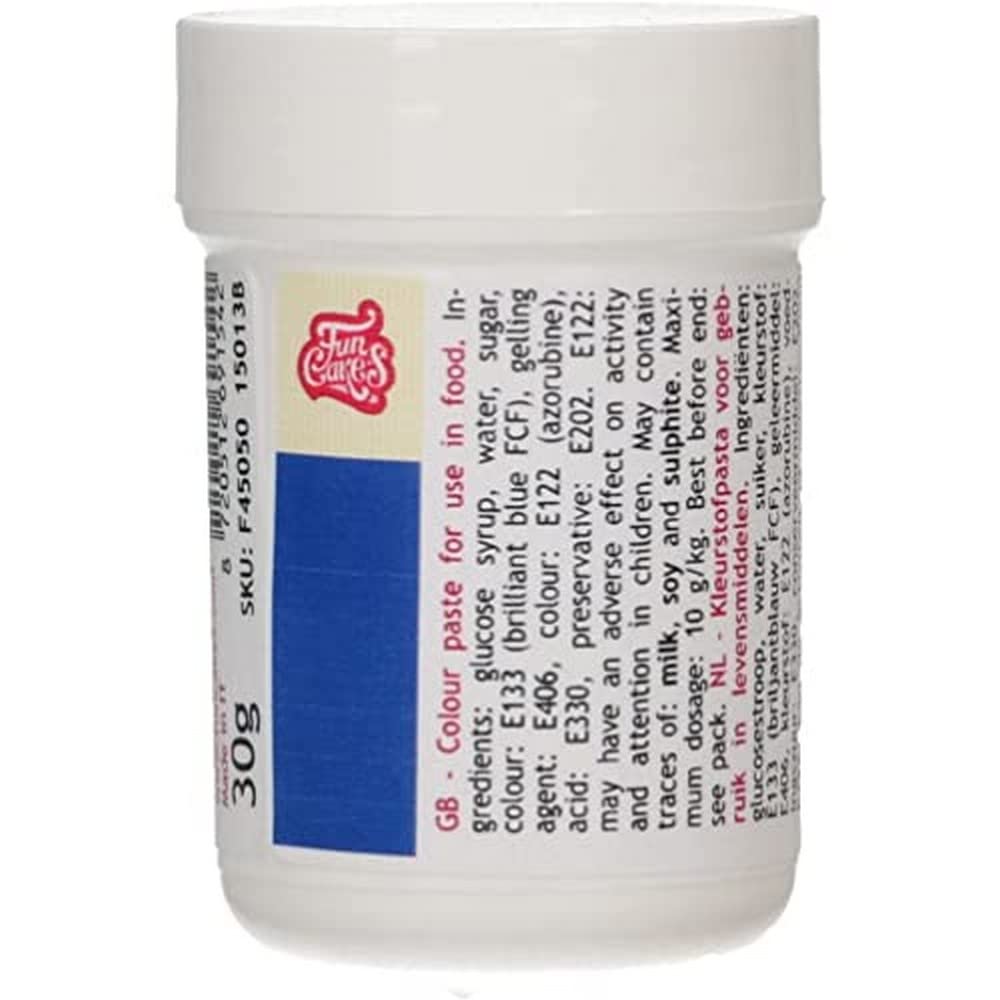 FunCakes Food Colour Paste Royal Blue; Concentrated Food Colouring Paste for Batter, Cream, Fondant, Marzipan, Dough, Modelling and Flower Paste. Halal and Kosher. 30 g